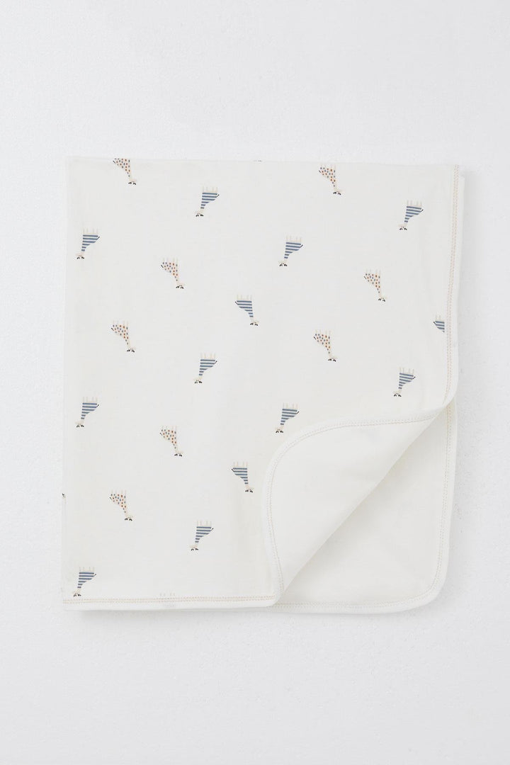 BRE Breeze Newborn Baby Blanket with Cute Giraffe Pattern, Standard, Ecru - Halifax