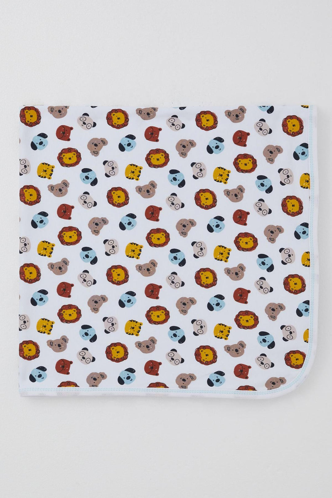 BRE Breeze Newborn Baby Blanket with Cute Animals Pattern, White - Mascouche