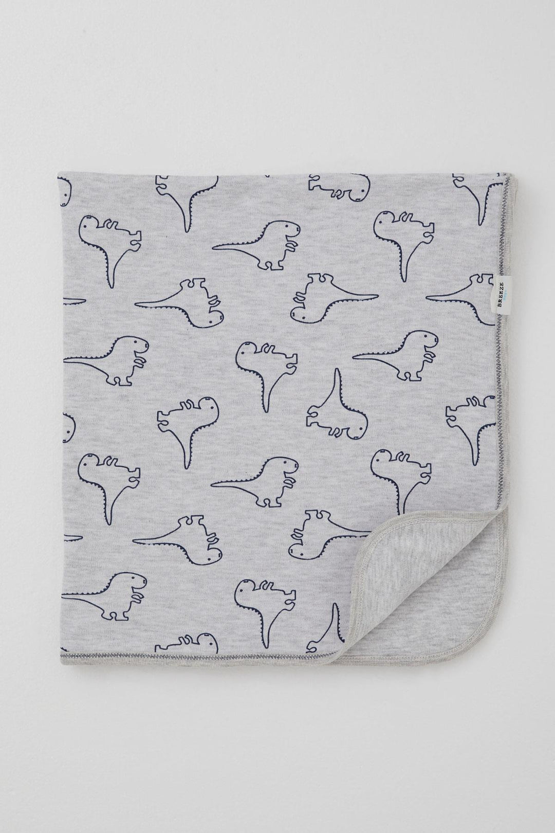 BRE Breeze Newborn Baby Blanket Cute Baby Dinosaurs Patterned Standard, Light Grey Melange - Santa Clara