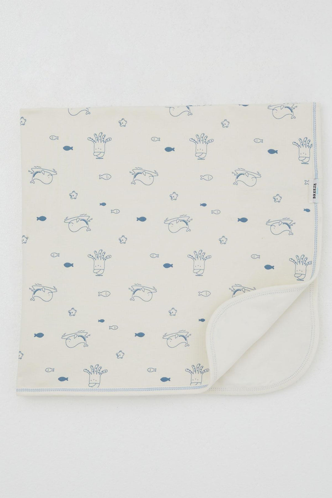 BRE Breeze Newborn Baby Blanket Cute Sea Animals Patterned Standard, Cream - Genk
