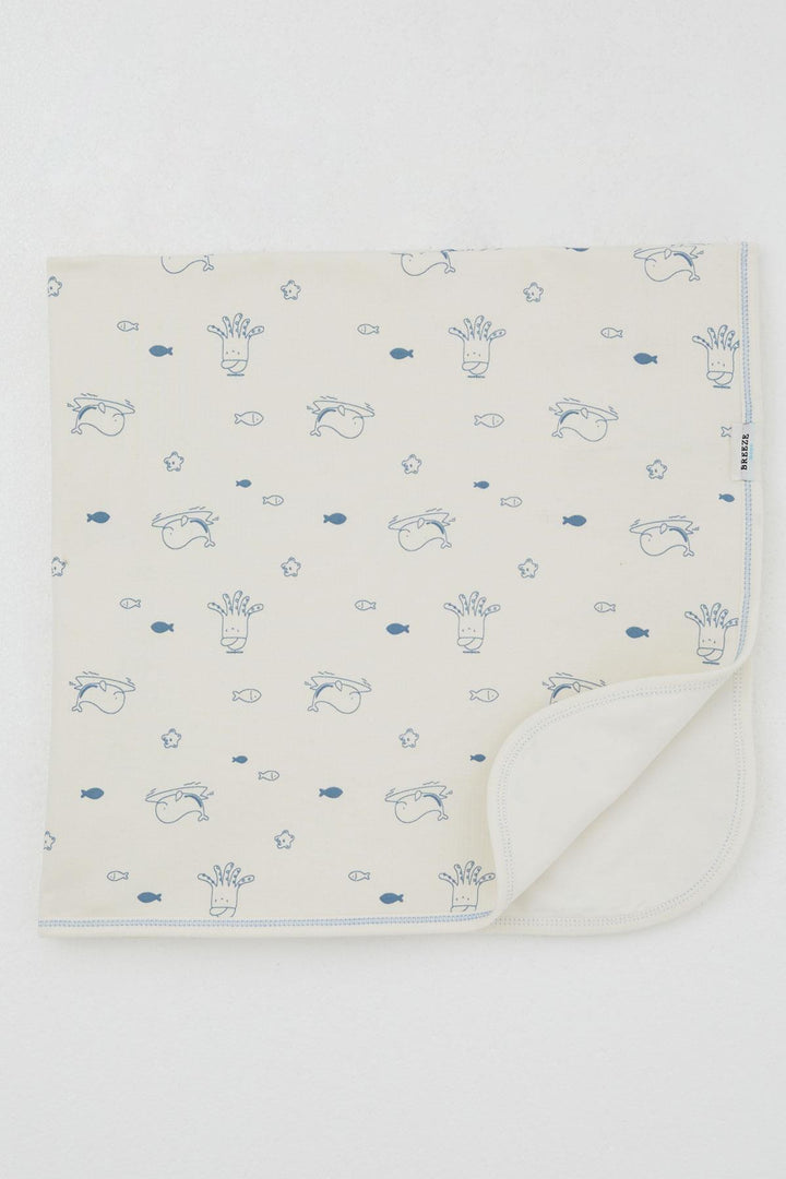 BRE Breeze Newborn Baby Blanket Cute Sea Animals Patterned Standard, Cream - Arlington