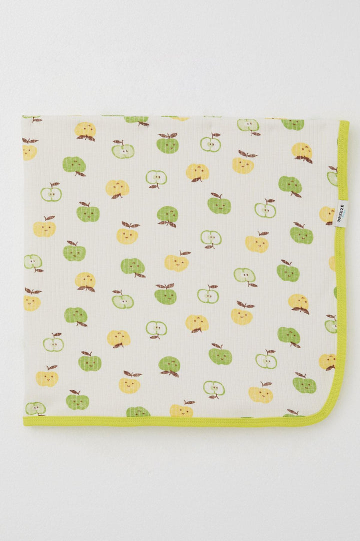 BRE Breeze Newborn Baby Blanket Cute Little Apple Patterned Standard, Ecru - Delray Beach