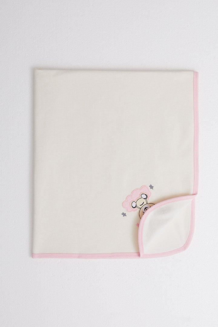 BRE Breeze Newborn Baby Blanket Cute Baby Bear Printed Standard, Cream - Bornheim