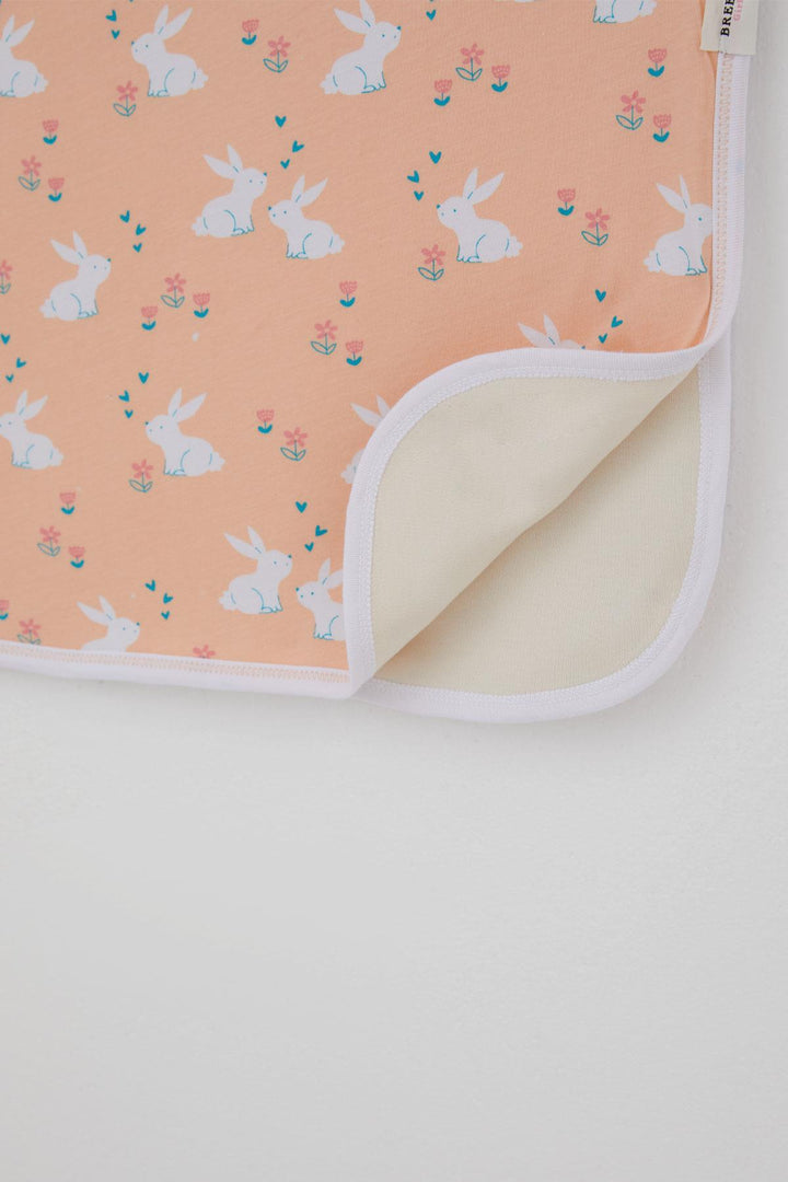 BRE Breeze Newborn Baby Blanket with Cute Bunny Pattern Flower Standart, Salmon - Providence