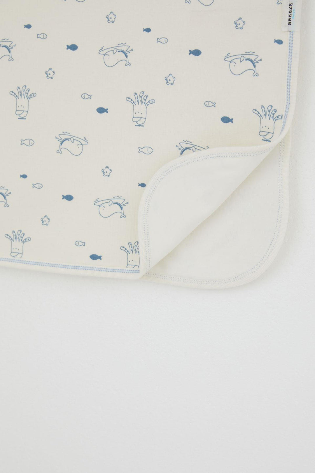 BRE Breeze Newborn Baby Blanket Cute Sea Animals Patterned Standard, Cream - Genk