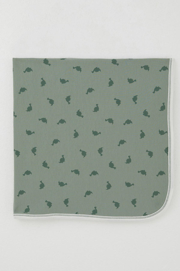 BRE Breeze Newborn Baby Blanket Cute Baby Dinosaur Patterned Standard, Khaki Green - Peabody