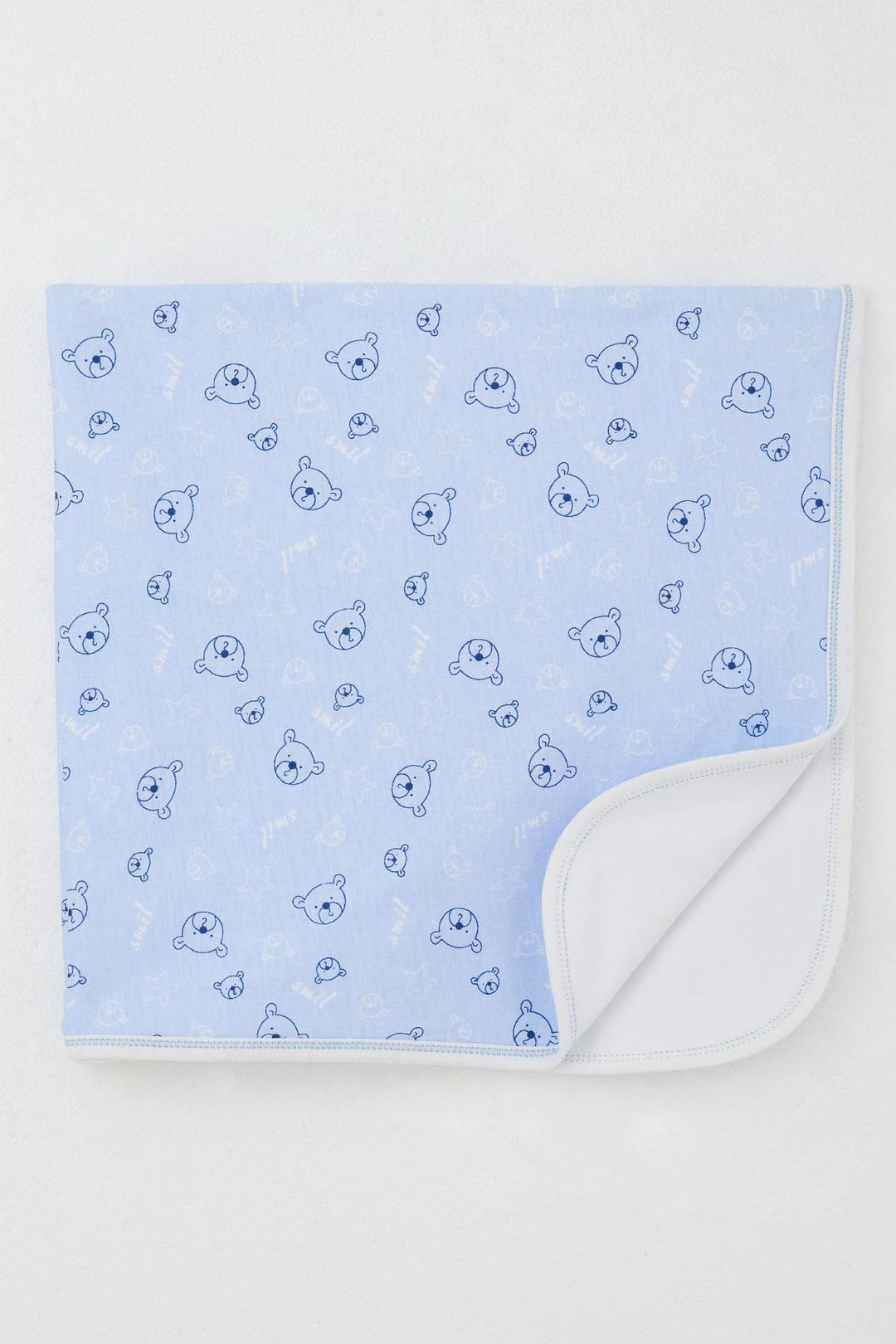 BRE Breeze Newborn Baby Blanket with Cute Bear Figure Star Pattern, Blue - Lage