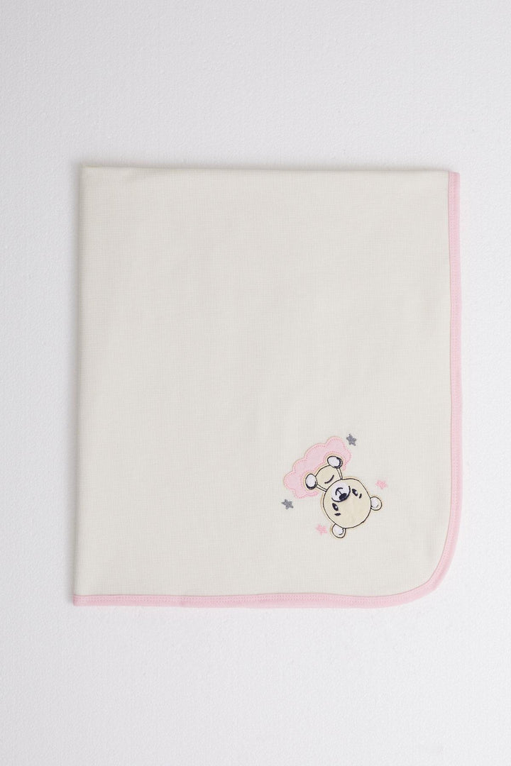 BRE Breeze Newborn Baby Blanket Cute Baby Bear Printed Standard, Cream - Bornheim