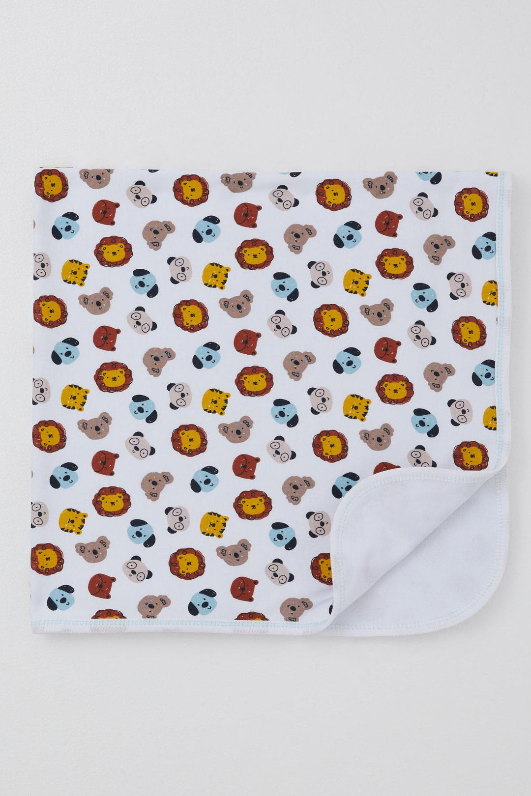 BRE Breeze Newborn Baby Blanket with Cute Animals Pattern, White - Mascouche