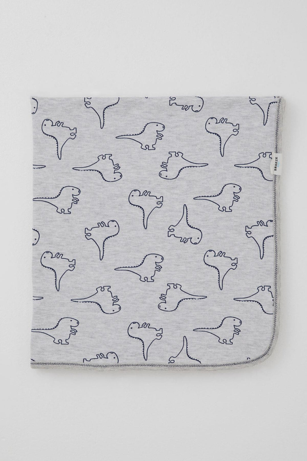 BRE Breeze Newborn Baby Blanket Cute Baby Dinosaurs Patterned Standard, Light Grey Melange - Santa Clara