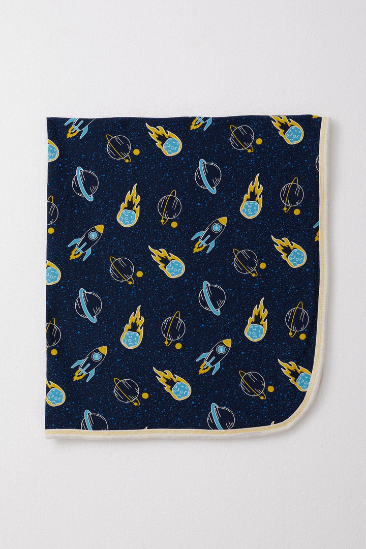 BRE Breeze Newborn Baby Blanket Space Themed Standard, Navy Blue - Monrovia