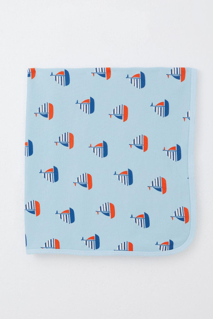 BRE Breeze Newborn Baby Blanket with Sail Pattern, Standard Size, Blue - Jalapa