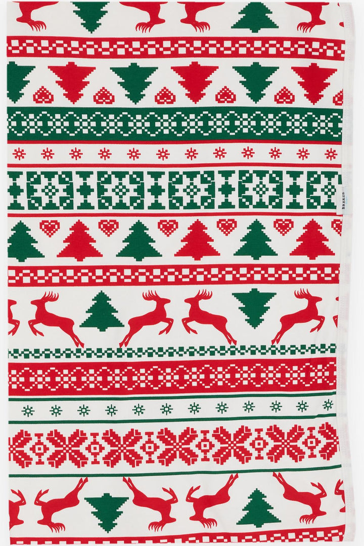 BRE Breeze Newborn Baby Blanket Christmas Themed Ecru - Collierville