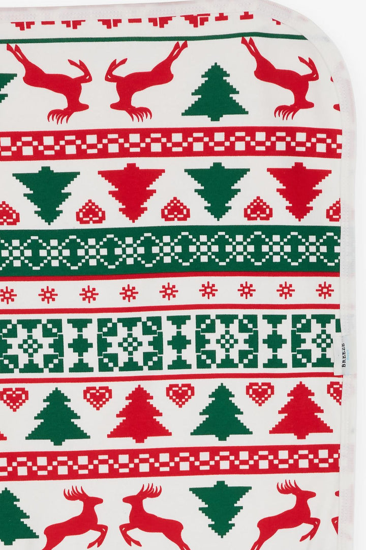 BRE Breeze Newborn Baby Blanket Christmas Themed Ecru - Collierville