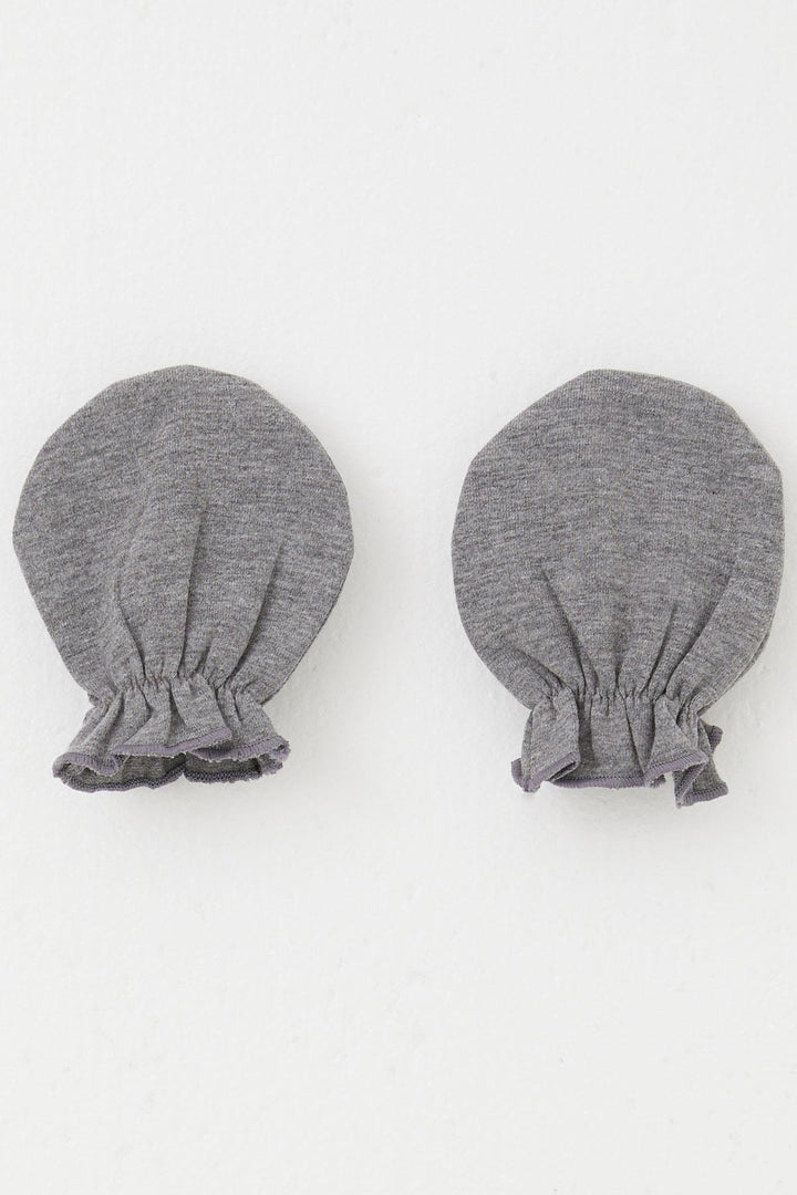 BRE Breeze Newborn Baby Mittens Basic Standard, Dark Grey Melange - Bautzen