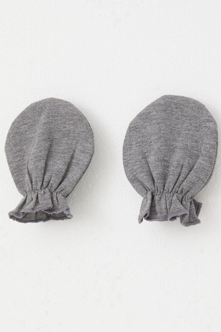 BRE Breeze Newborn Baby Mittens Basic Standard, Dark Grey Melange - Bautzen