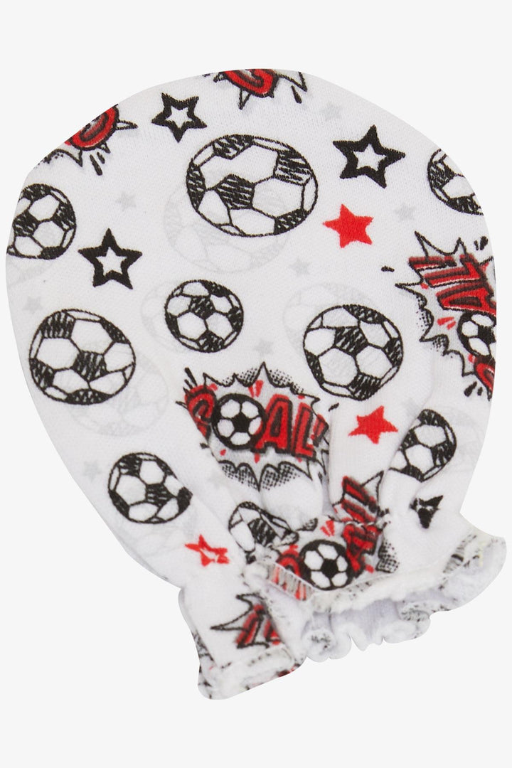 BRE Breeze Newborn Baby Mittens Football Themed White - Clinton