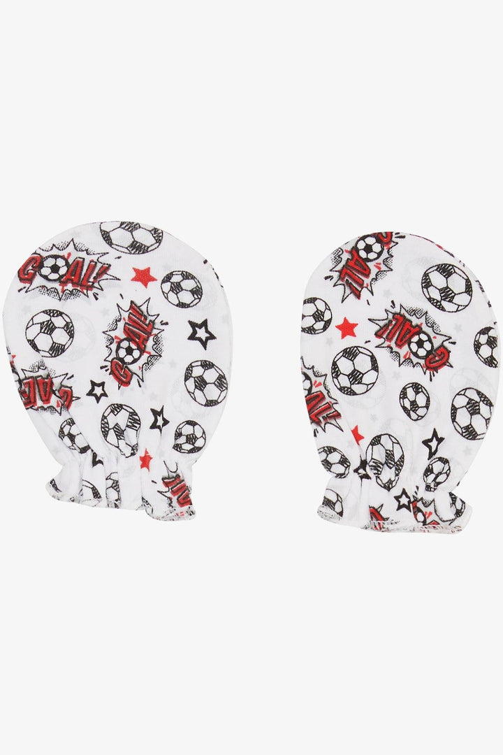 BRE Breeze Newborn Baby Mittens Football Themed White - Clinton