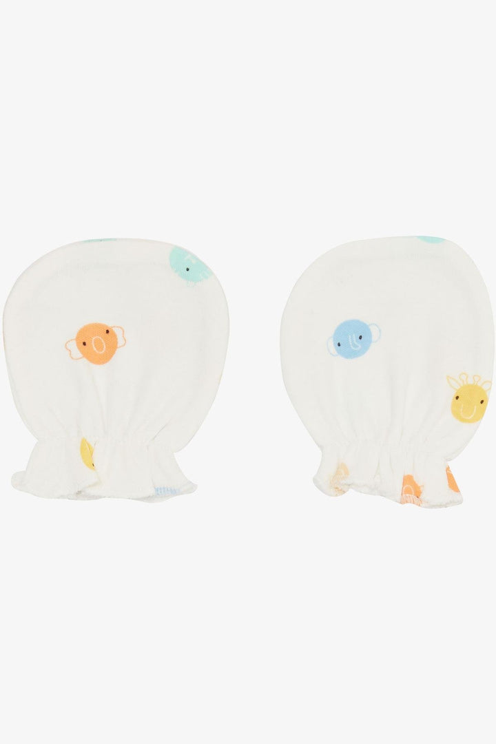 BRE Breeze Newborn Baby Mittens with Animal Pattern in Ecru - Bountiful
