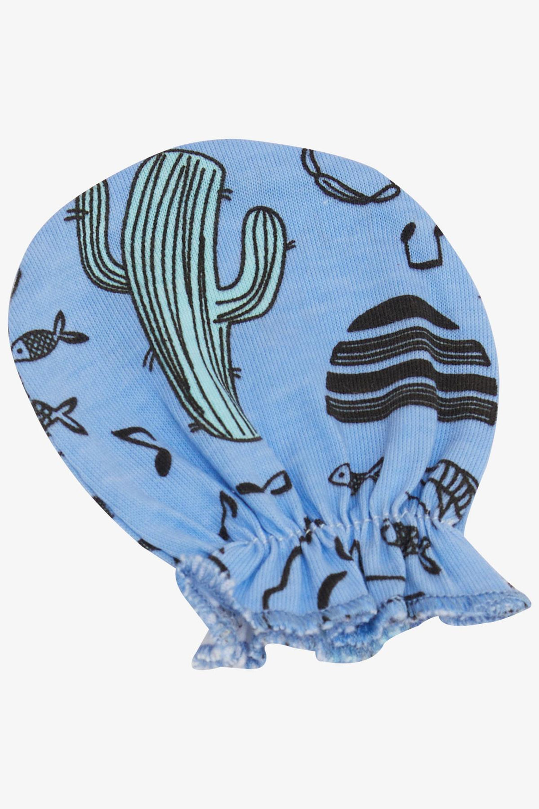 BRE Breeze Newborn Baby Mittens Music Themed Fish Patterned Blue - Indianapolis