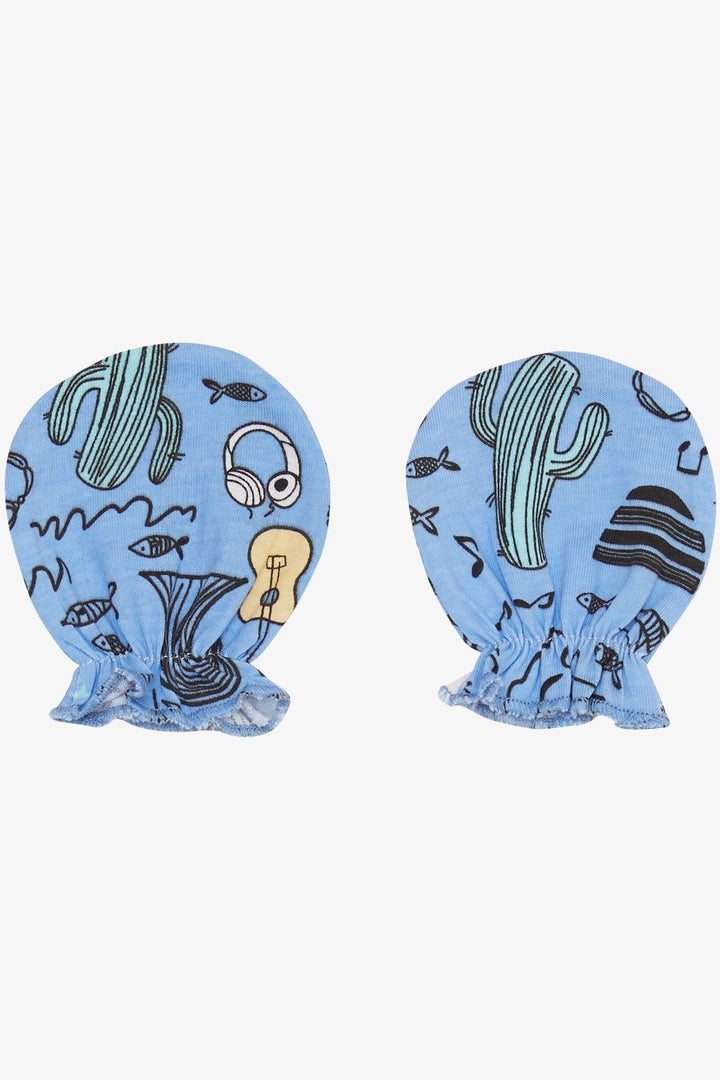 BRE Breeze Newborn Baby Mittens Music Themed Fish Patterned Blue - Indianapolis