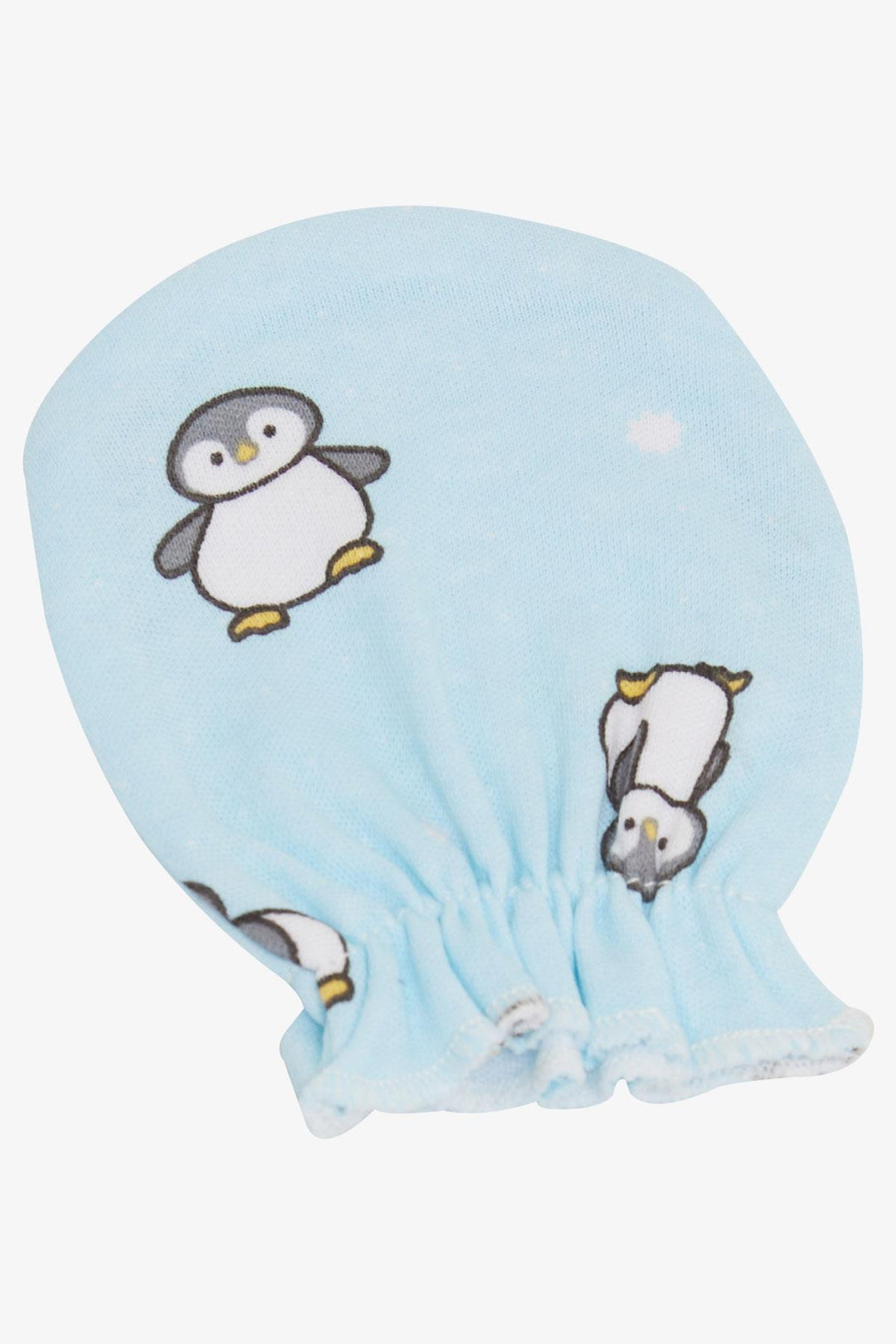 BRE Breeze Newborn Baby Mittens with Penguin Pattern Light Blue - Mishawaka