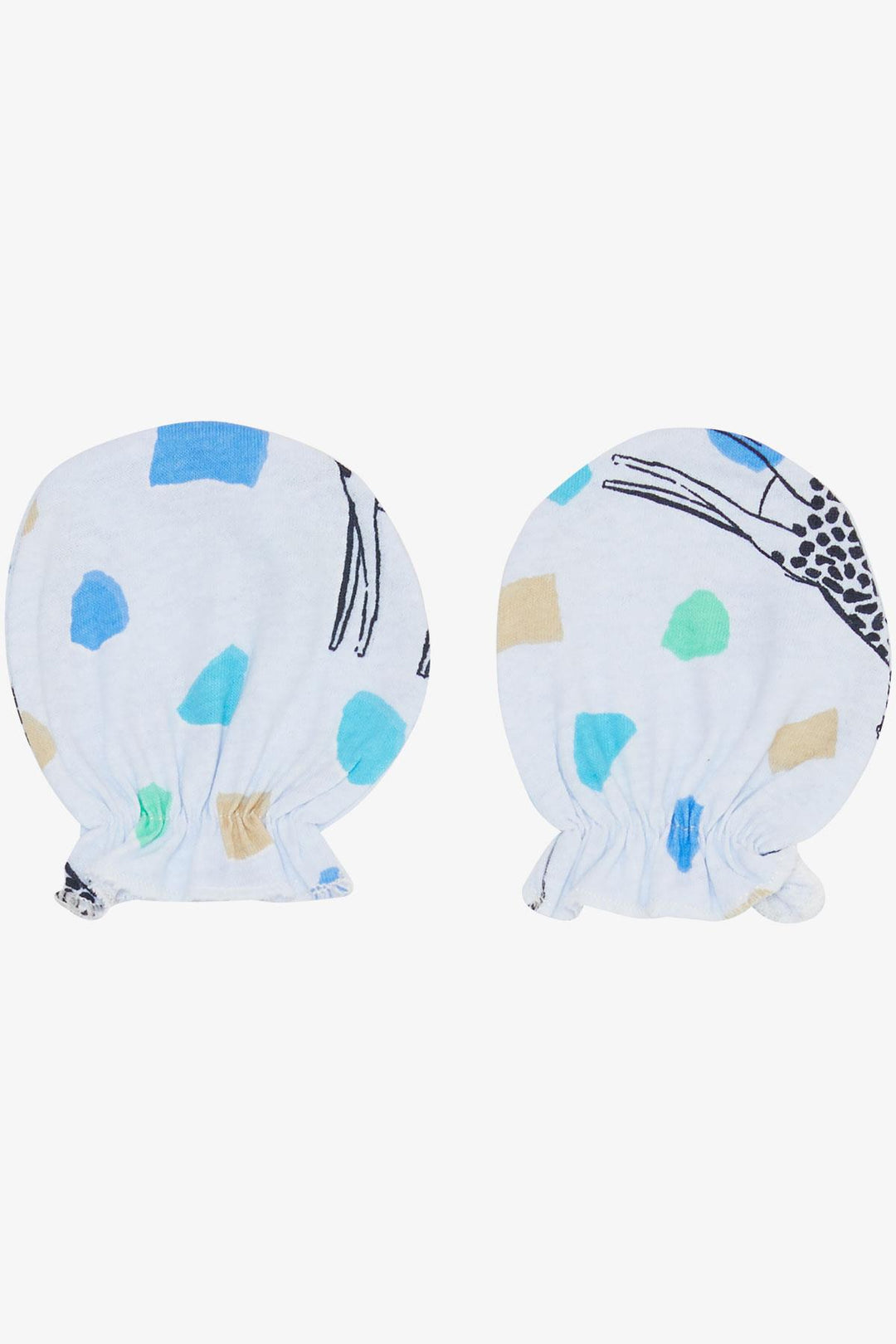 BRE Breeze Newborn Baby Mittens Giraffe Pattern Light Blue - Capannori