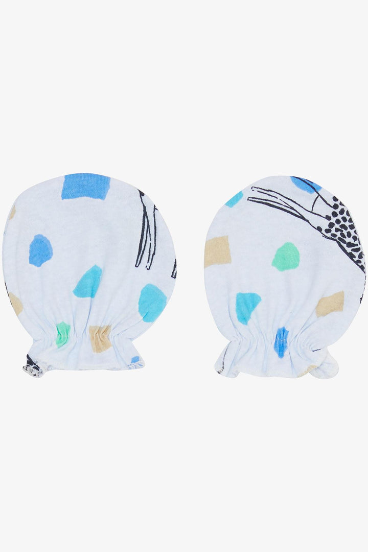 BRE Breeze Newborn Baby Mittens Giraffe Pattern Light Blue - Capannori