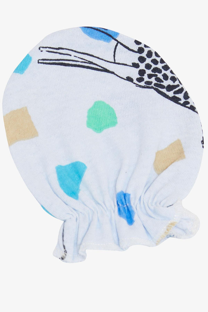 BRE Breeze Newborn Baby Mittens Giraffe Pattern Light Blue - Capannori