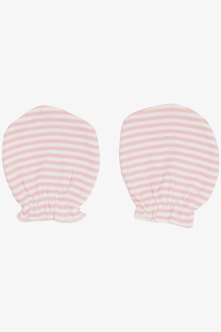 BRE Breeze Newborn Baby Mittens Striped Pink - Castricum