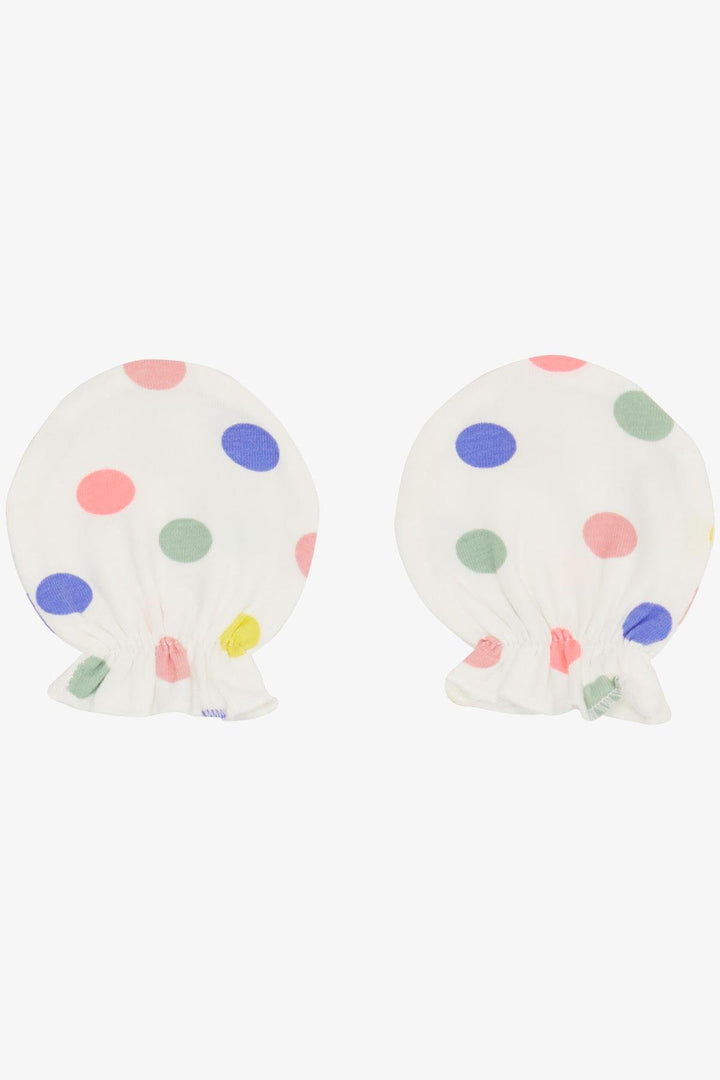 BRE Breeze Newborn Baby Mittens Colorful Polka Dot White - Muskogee
