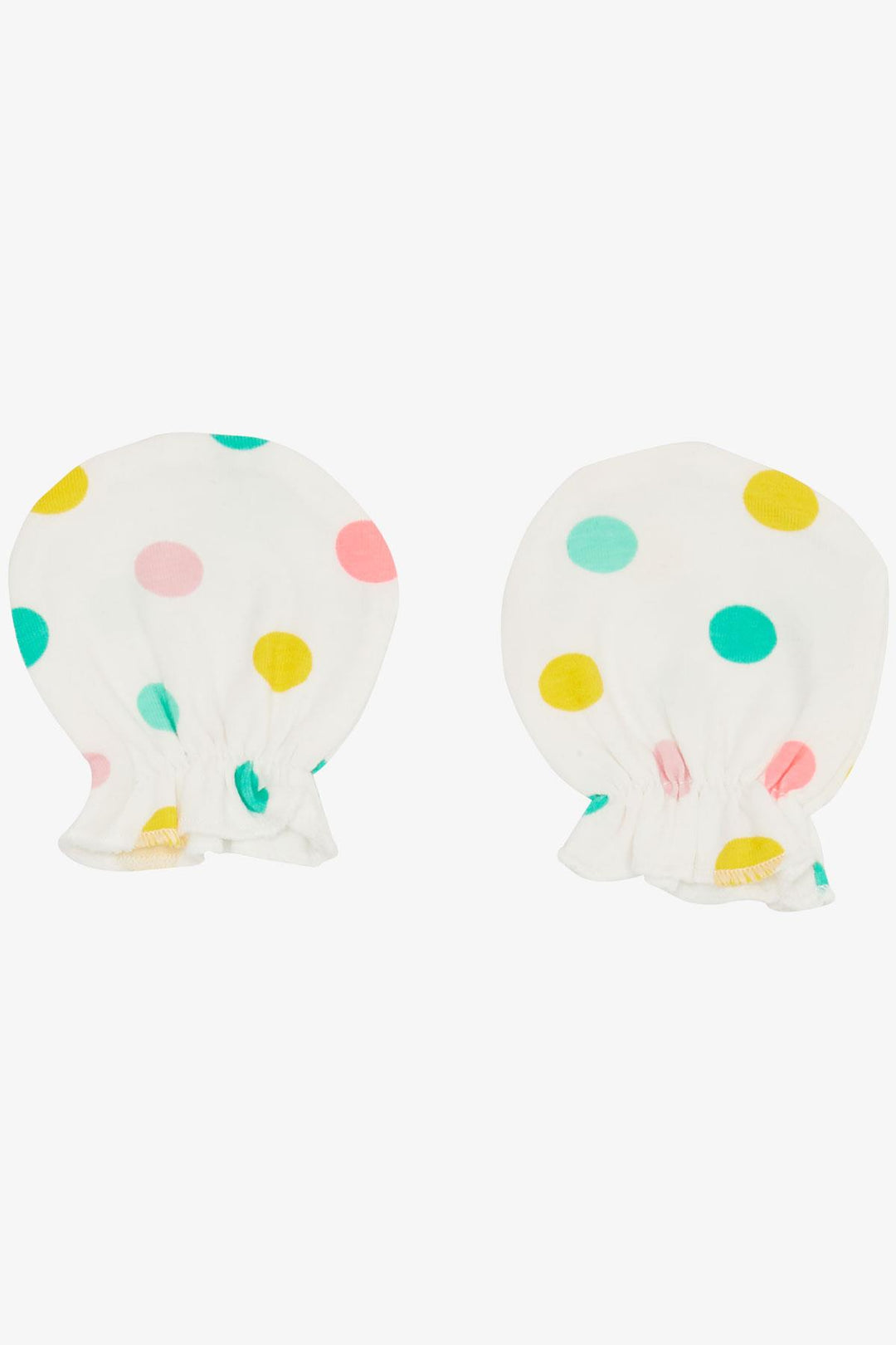 BRE Breeze Newborn Baby Mittens Colorful Polka Dot White - Queen Creek