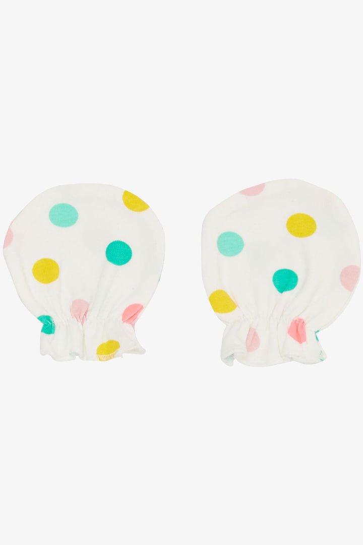 BRE Breeze Newborn Baby Mittens Colorful Polka Dot White - Queen Creek