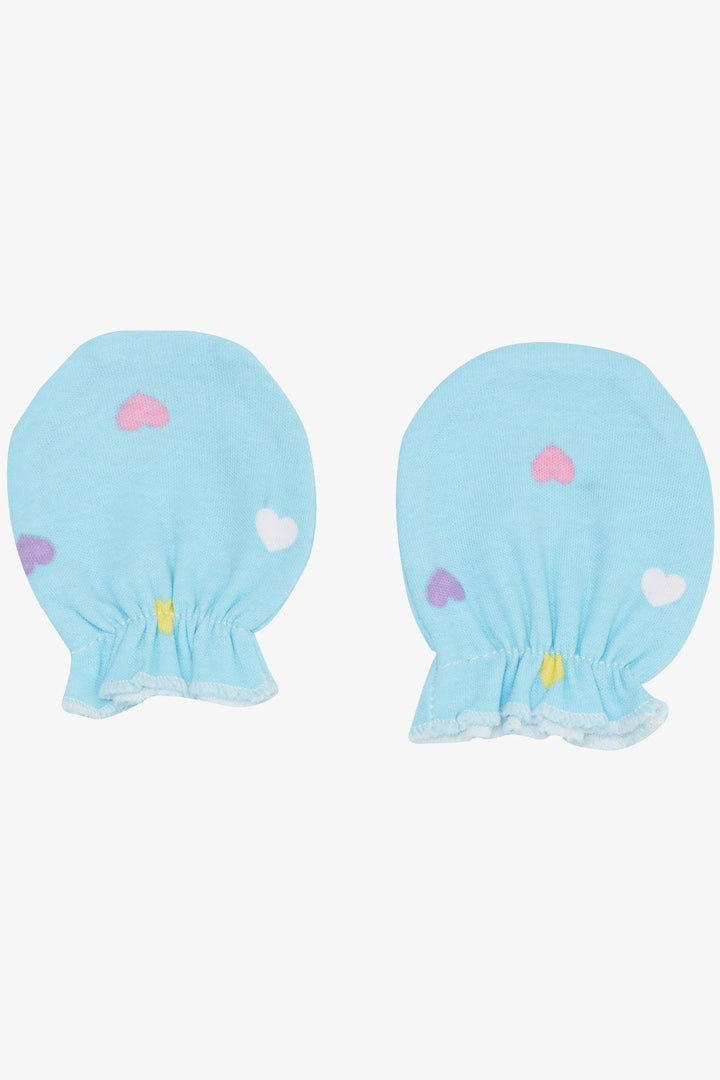 BRE Breeze Newborn Baby Mittens Colorful Heart Pattern Light Blue - Rochester