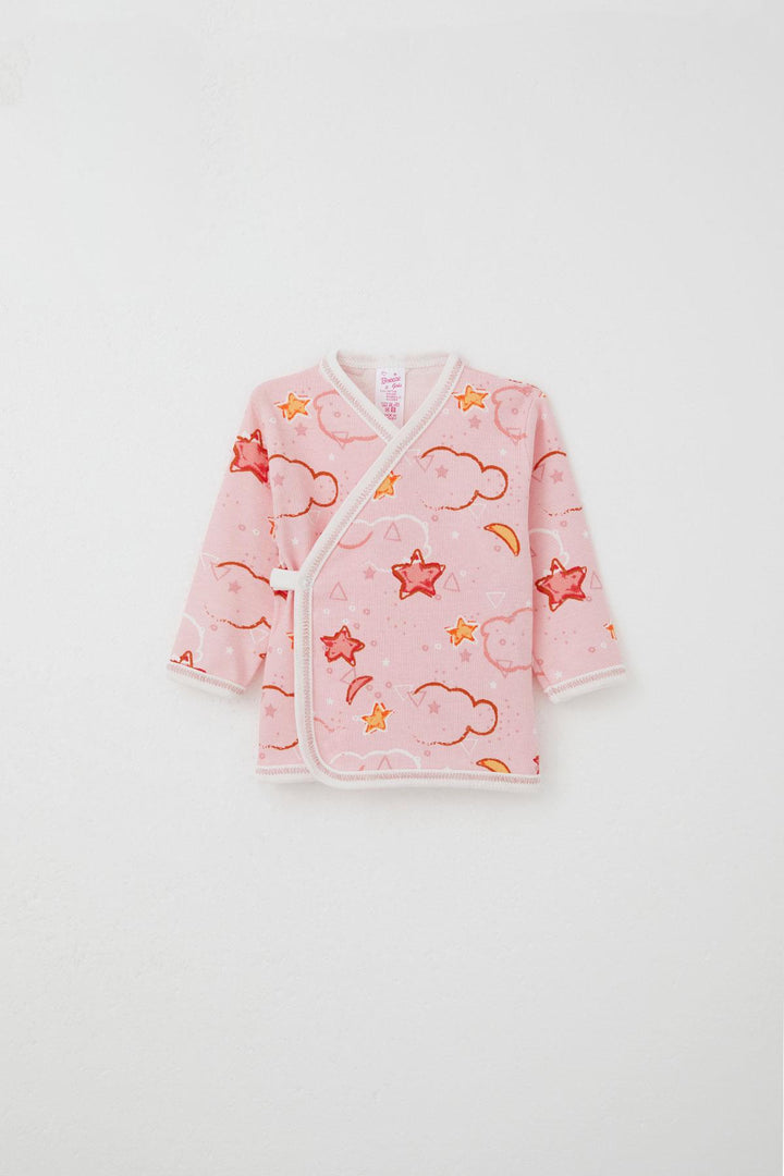 BRE Breeze Newborn Baby Internal External Snap Fastener 2-Piece Bodysuit Star Patterned 0-3 Months, Pink - Blainville