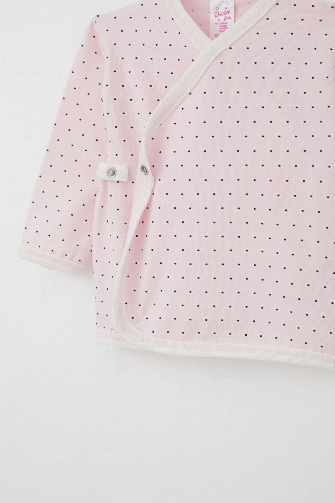 BRE Breeze Newborn Baby Internal External Snap Fastener 2-Piece Bodysuit Daisy Patterned 0-3 Months, Pink - Daugavpils