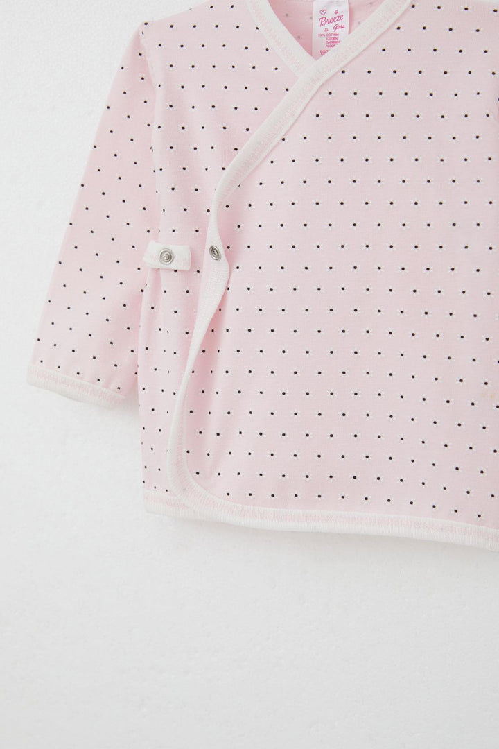 BRE Breeze Newborn Baby Internal External Snap Fastener 2-Piece Bodysuit Daisy Patterned 0-3 Months, Pink - Daugavpils