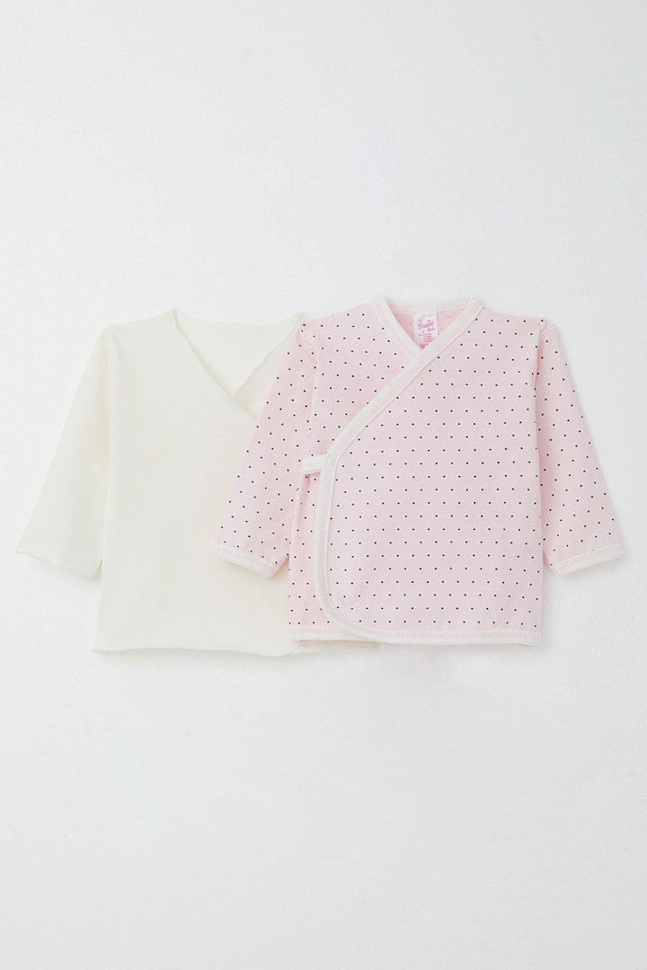 BRE Breeze Newborn Baby Internal External Snap Fastener 2-Piece Bodysuit Daisy Patterned 0-3 Months, Pink - Daugavpils