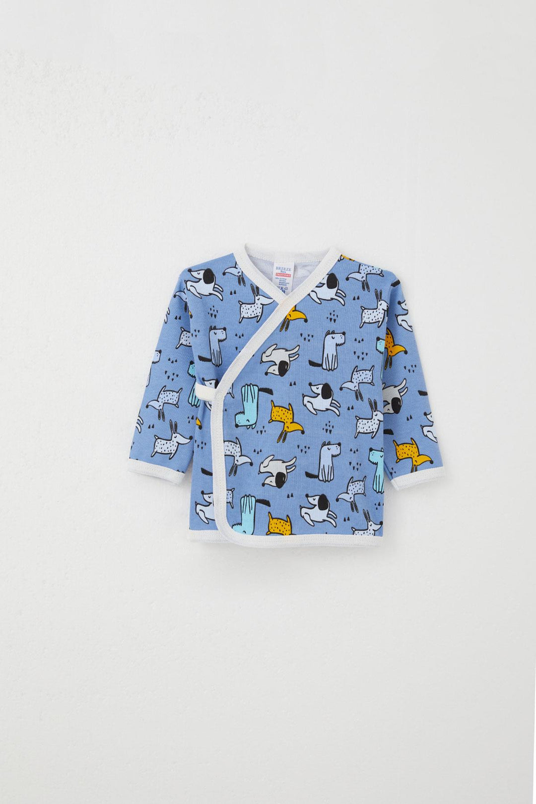 BRE Breeze Newborn Baby Internal External Snap Fastener 2-Piece Bodysuit Cute Puppy Patterned 0-3 Months, Blue - San Luis Río Colorado