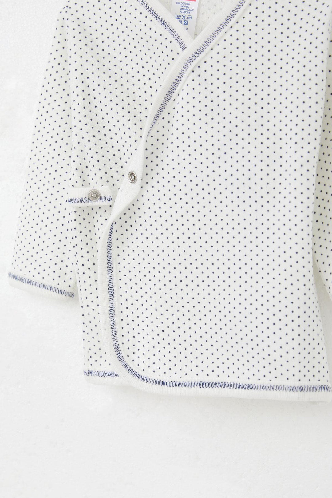 BRE Breeze Newborn Baby Internal External Snap Fastener 2-Piece Bodysuit Polka Dot Patterned 0-3 Months, White - Airdrie