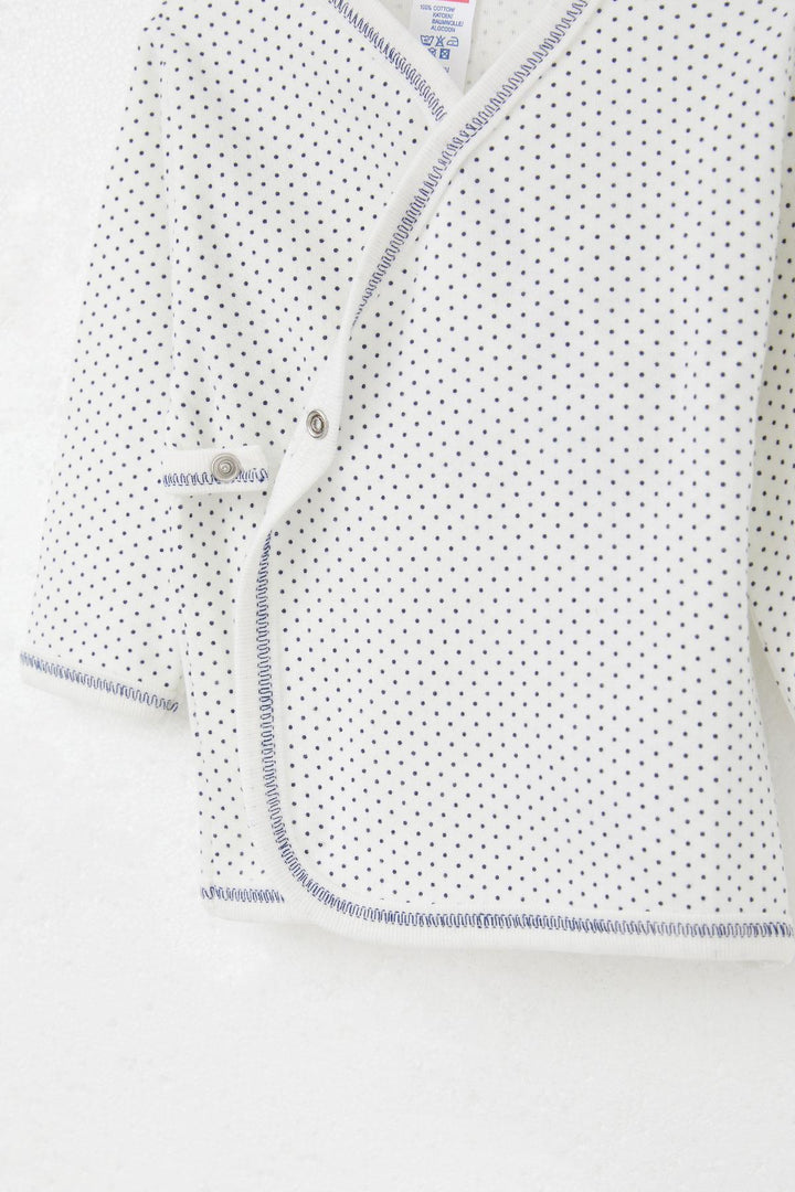 BRE Breeze Newborn Baby Internal External Snap Fastener 2-Piece Bodysuit Polka Dot Patterned 0-3 Months, White - Airdrie