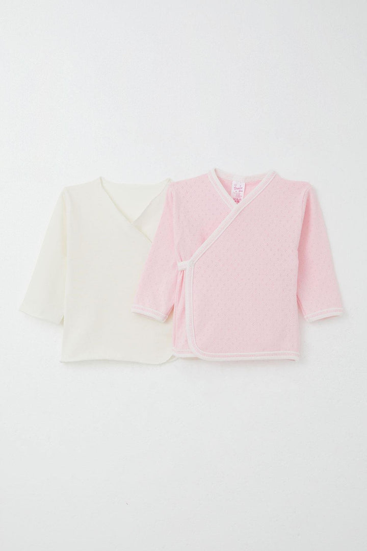 BRE Breeze Newborn Baby Internal External Snap Fastener 2-Piece Bodysuit Jacquard 0-3 Months, Pink - Culiacán