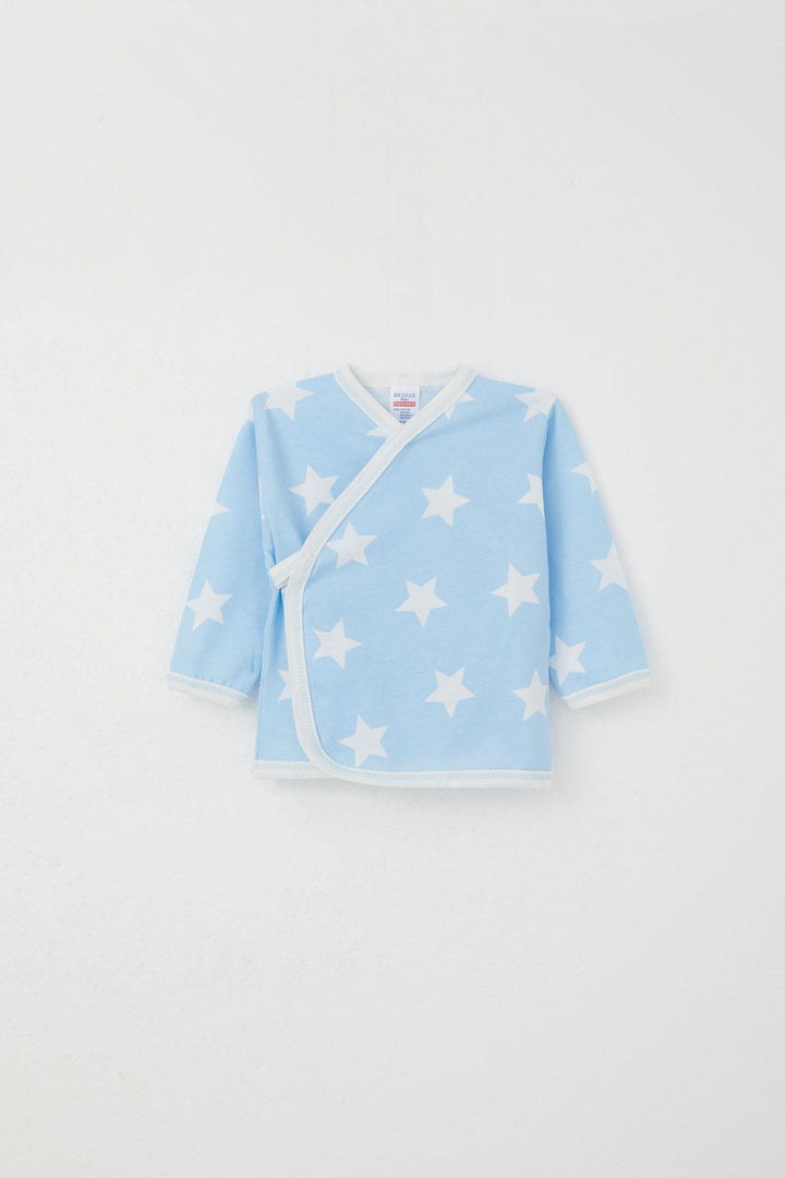 BRE Breeze Newborn Baby Inner and Outer Snap Fastener 2-Piece Bodysuit Star Patterned 0-3 Months, Light Blue - Fontenay-sous-Bois