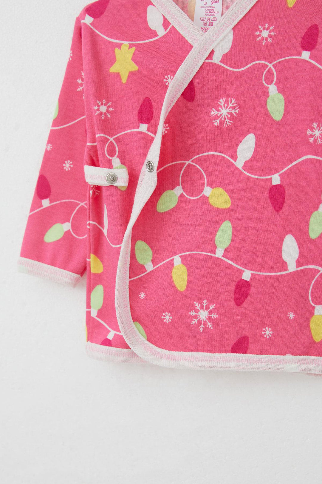 BRE Breeze Newborn Baby Internal External Snap Fastener 2-Piece Bodysuit Christmas Themed 0-3 Months, Pink - San Juan