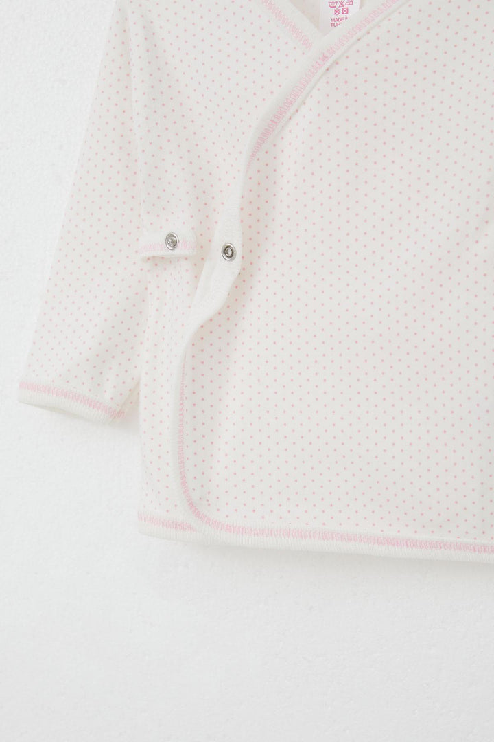BRE Breeze Newborn Baby Internal External Snap Fastener 2-Piece Bodysuit Polka Dot Patterned 0-3 Months, White - Cesano Maderno