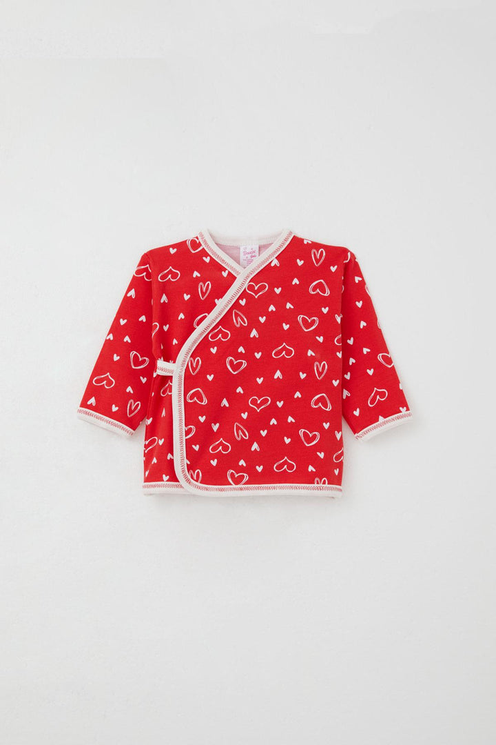 BRE Breeze Newborn Baby Internal External Snap Fastener 2-Piece Bodysuit Heart Patterned 0-3 Months, Red - Ponferrada