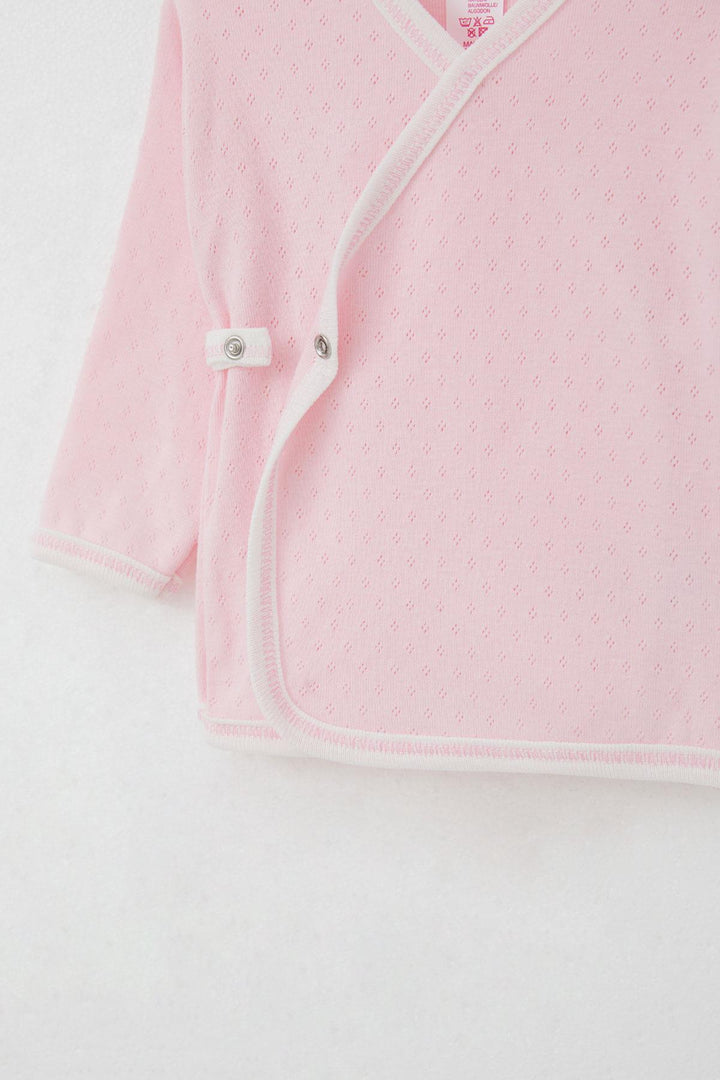 BRE Breeze Newborn Baby Internal External Snap Fastener 2-Piece Bodysuit Jacquard 0-3 Months, Pink - Culiacán
