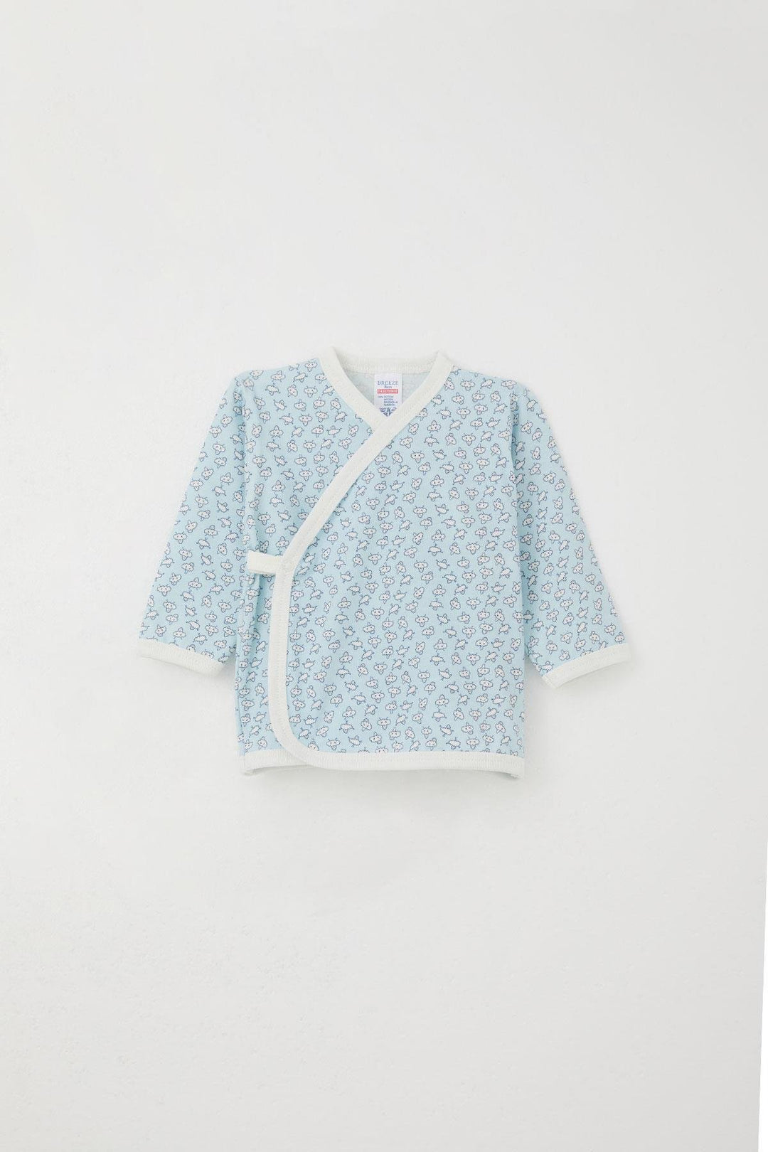 BRE Breeze Newborn Baby Inner and Outer Snap Fastener 2-Piece Bodysuit Cute Cloud Patterned 0-3 Months, Light Blue - Queens