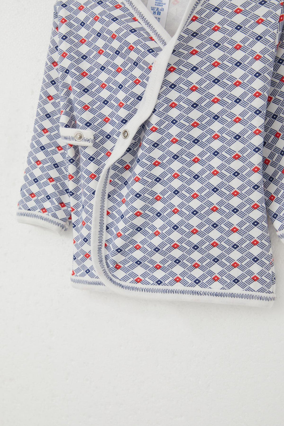 BRE Breeze Newborn Baby Internal External Snap Fastener 2-Piece Bodysuit Patterned 0-3 Months, White - Concord
