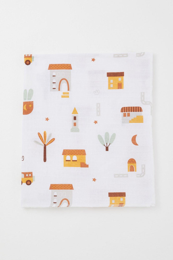 BRE Breeze Newborn Baby Muslin Blanket Street Themed Tree Pattern Standard, Ecru - Esch-sur-Alzette